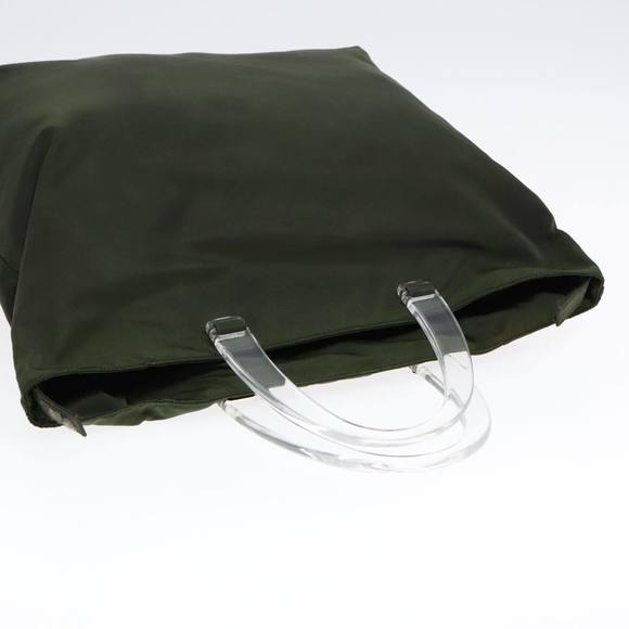PRADA Hand Bag Nylon Green Clear Silver Auth 88240 - Picture 6 of 16